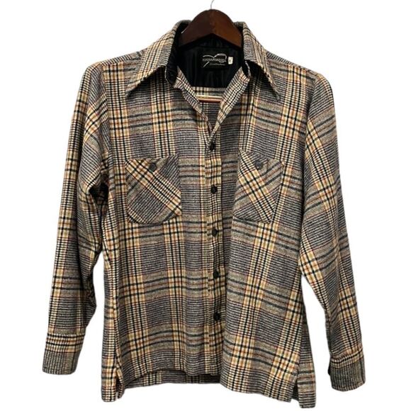 VTG Fordham Bardell Shirtmakers men's plaid Shacket Shirt Jacket Sz Medium - Picture 1 of 7